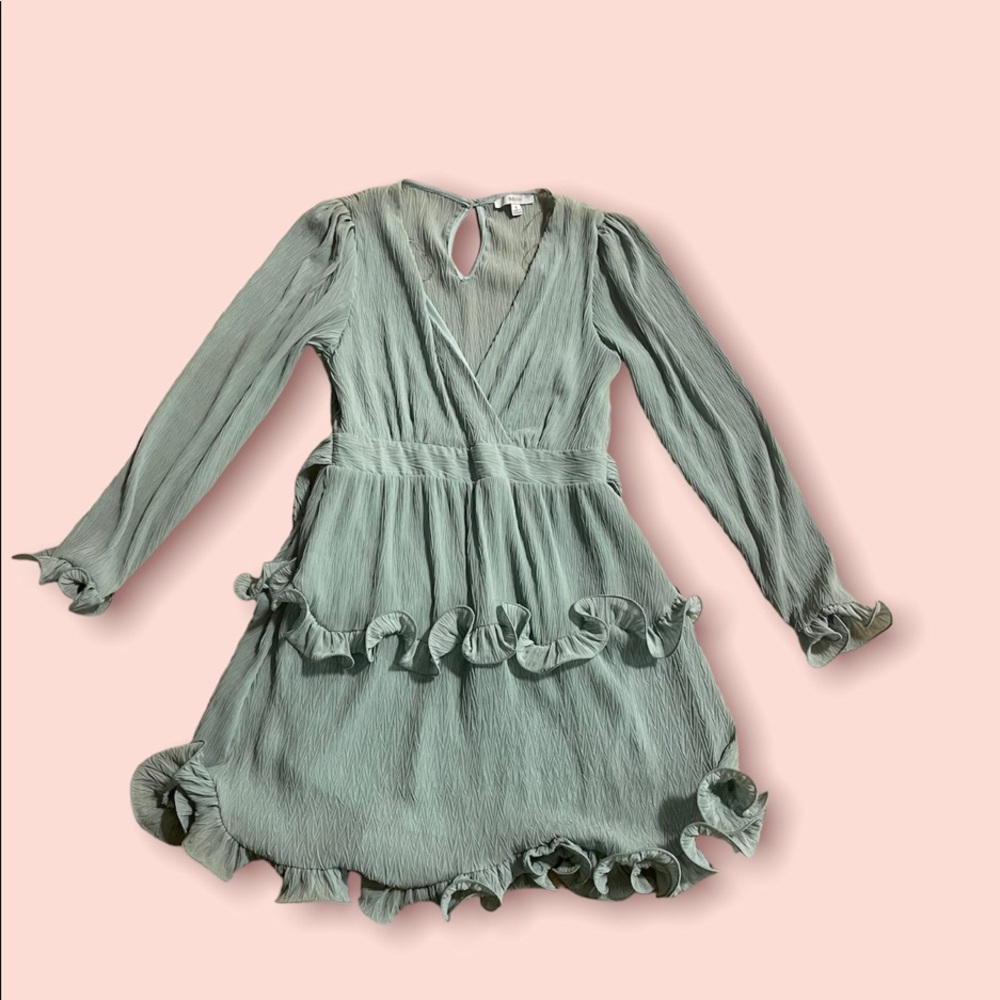 Ruffle Dress: mint green. Size S. - Picture 2 of 4